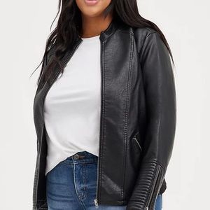 Faux Leather Moto Jacket
